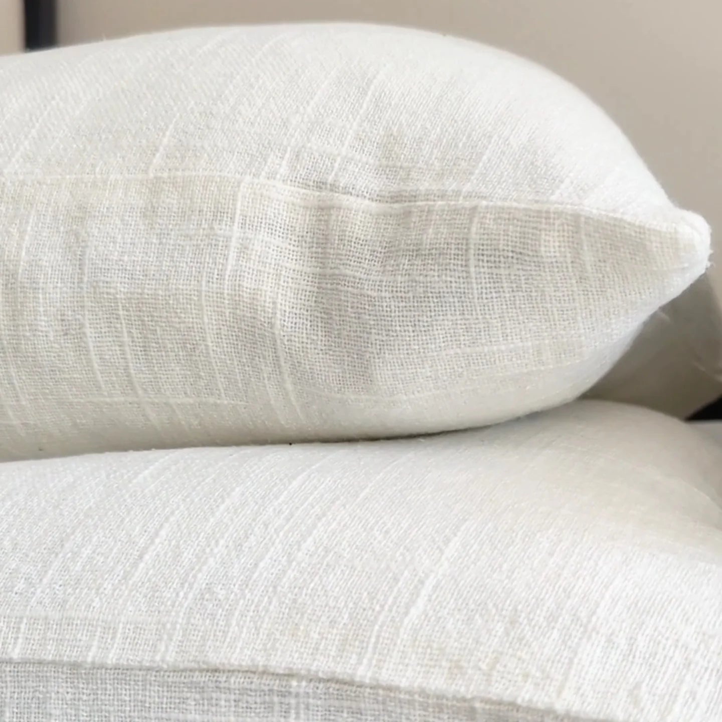 Olga Linen Cushion - White