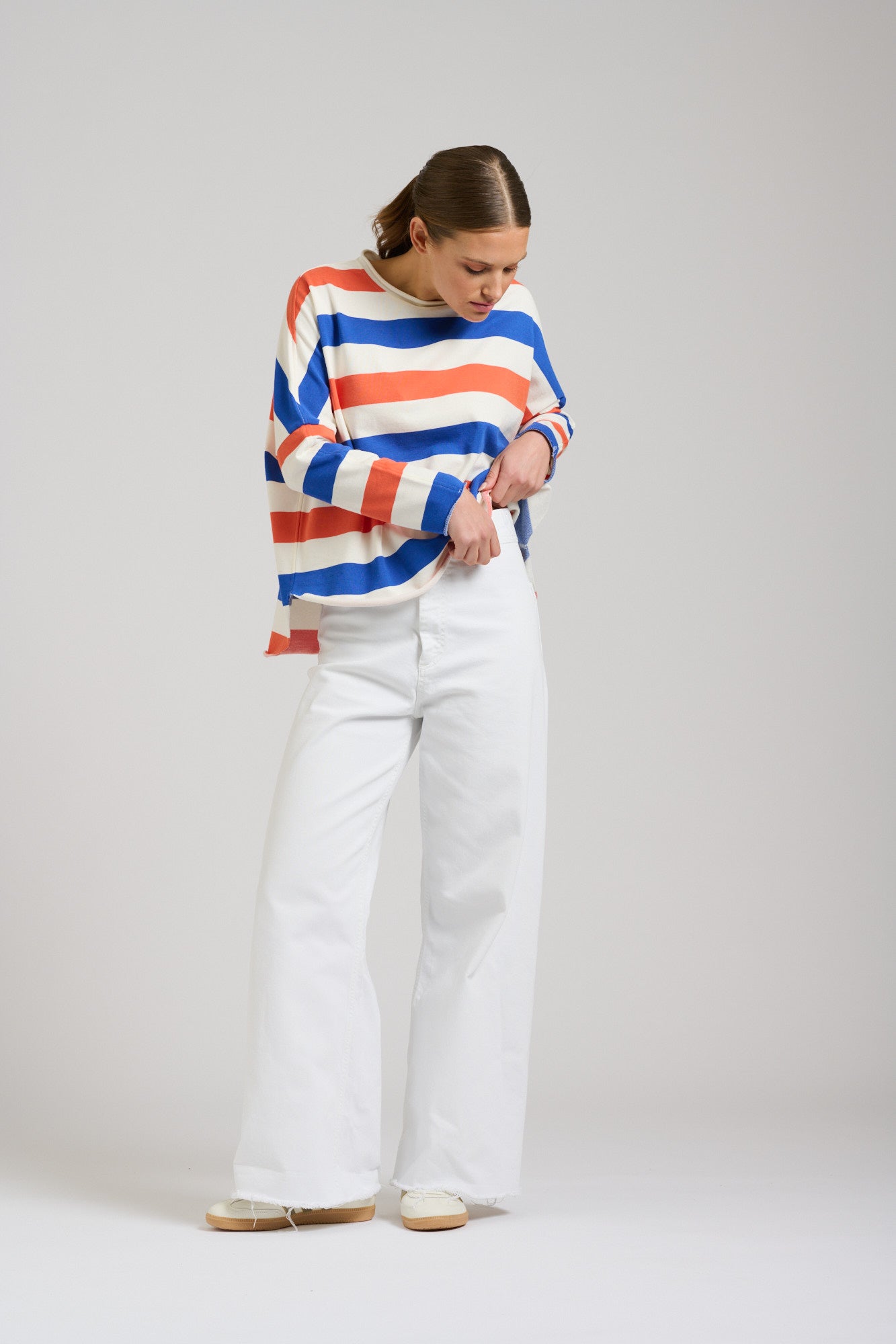 Raw Long Sleeve Sweatshirt - Royal Blue & Orange
