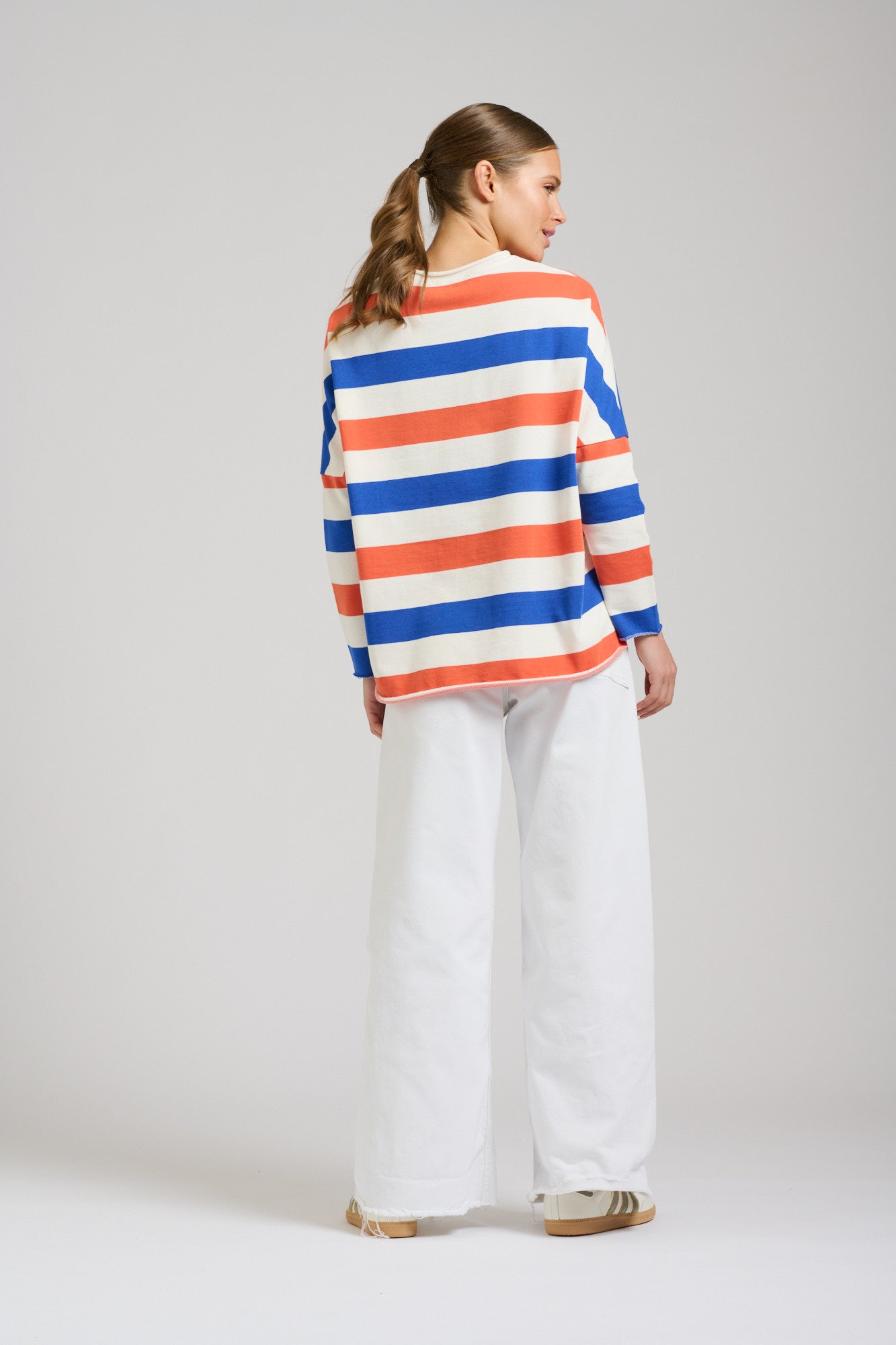 Raw Long Sleeve Sweatshirt - Royal Blue & Orange