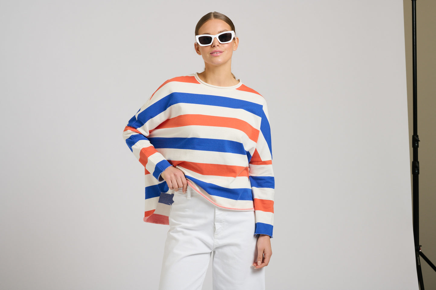Raw Long Sleeve Sweatshirt - Royal Blue & Orange