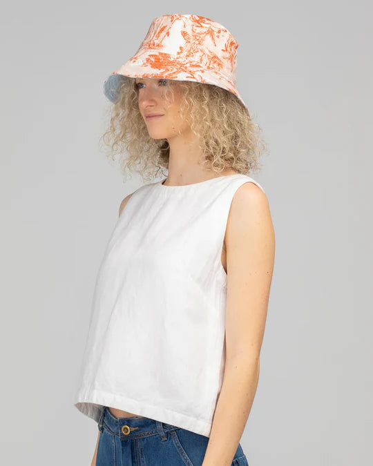 Reversible Bucket Hat - Western Palm/Light Blue