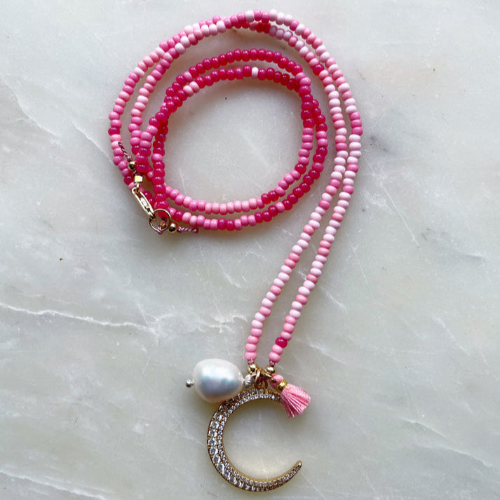 Kyra Stone Tassel Necklace