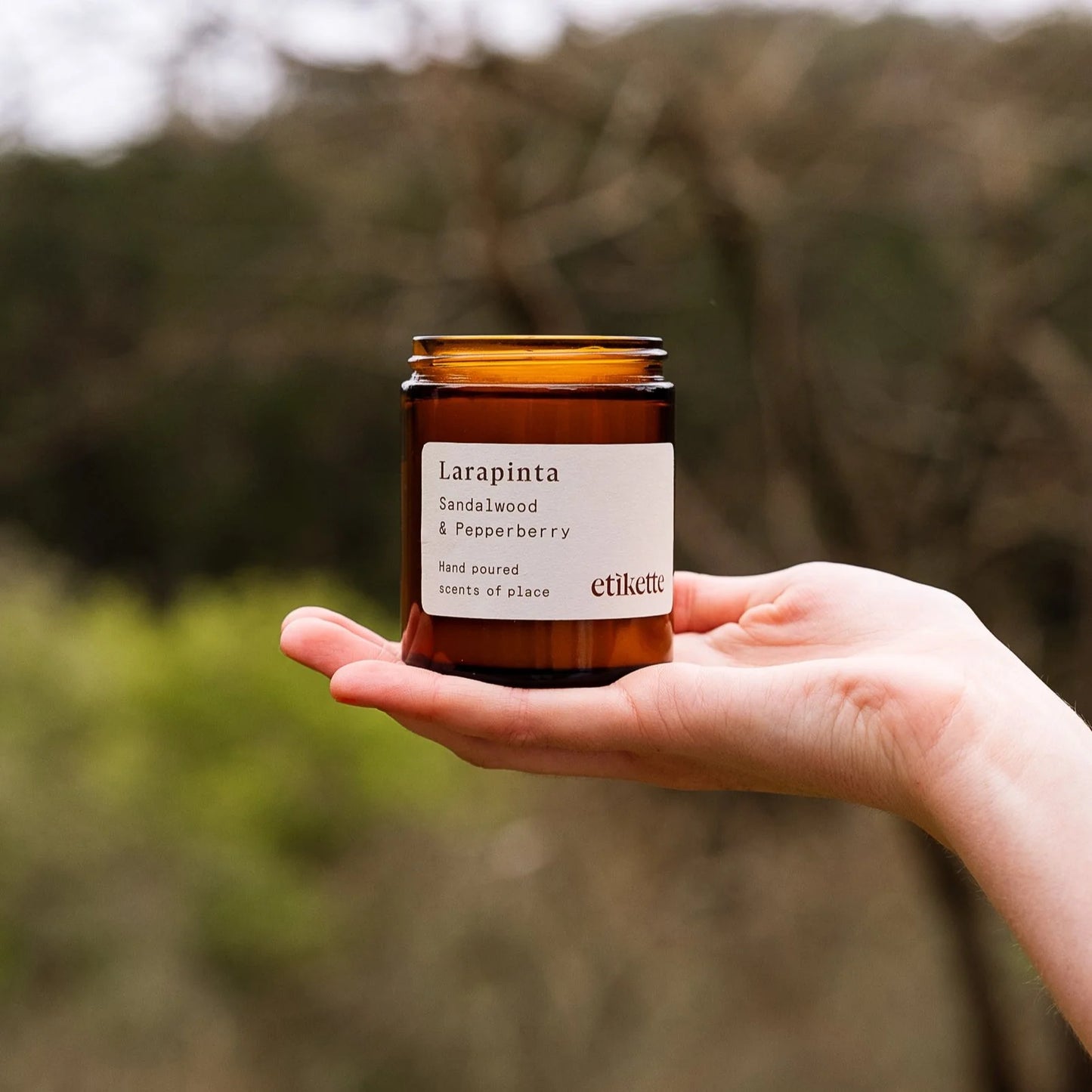 Soy Candle - Larapinta in Sandalwood + Pepperberry