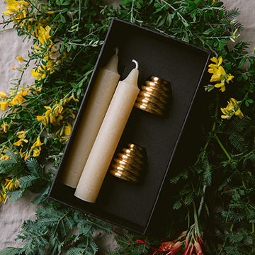 Queen Bee Beehive Candle Holder Gift Set