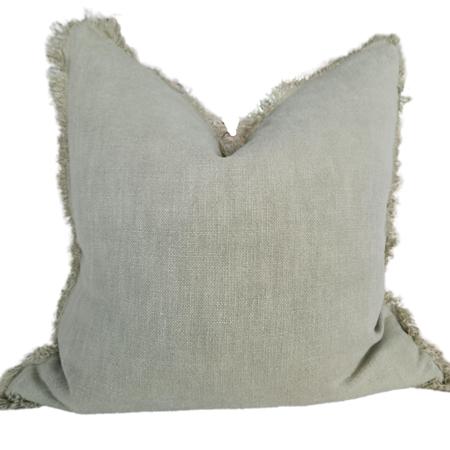 Champetre French Linen Cushion - Sage