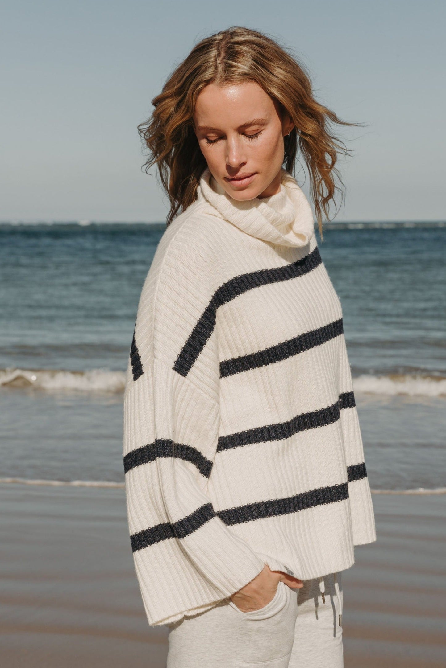 Divine Stripe Rib Pull Over