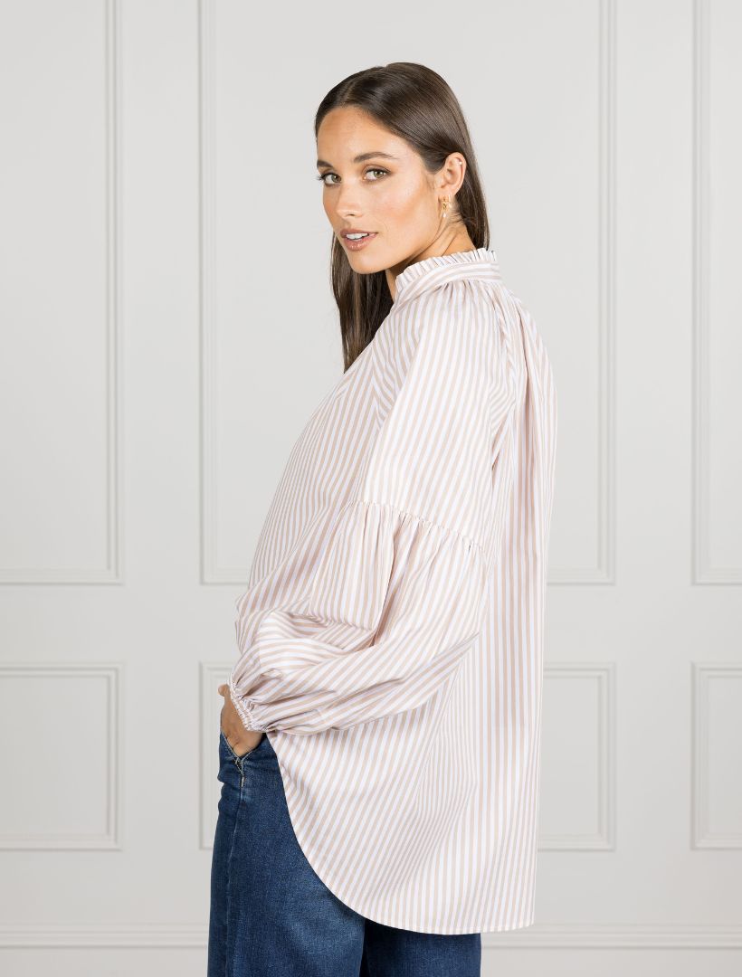 Kell Shirt - Beige Stripe