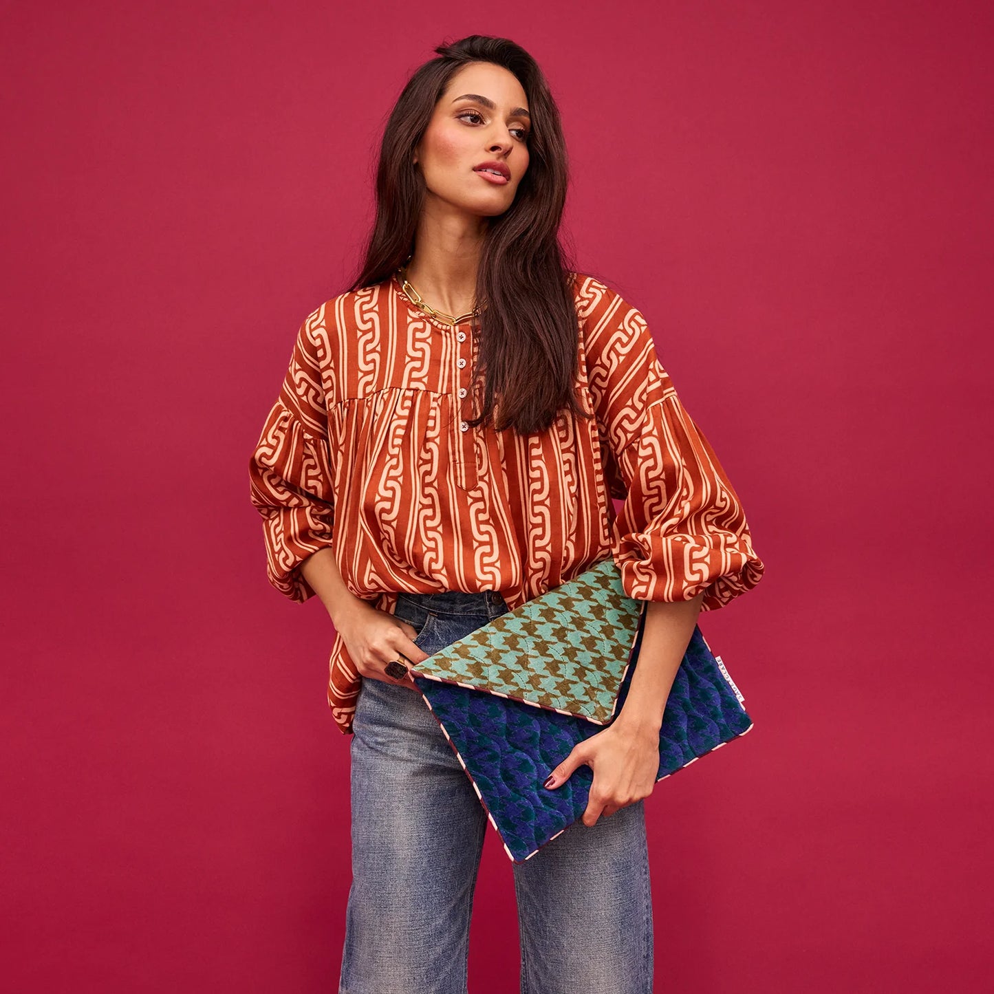 Vinita Velvet Clutch Bag