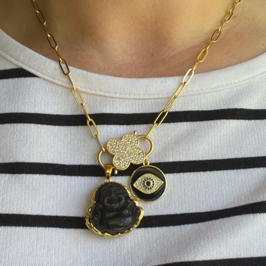 Black Buddha Chain Necklace