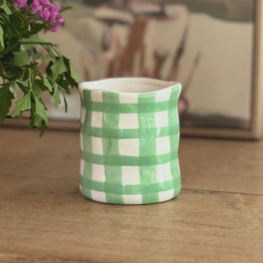Japanese Honey Suckle - Mint Green Gingham Candle
