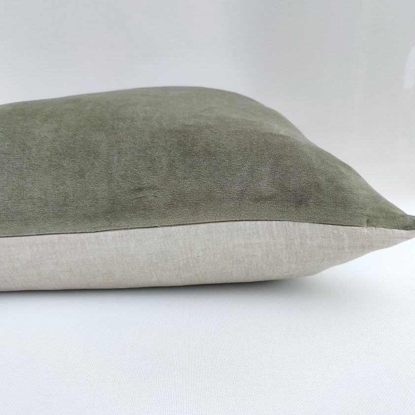 Fontainebleau Cotton Velvet & Linen Cushion - Square