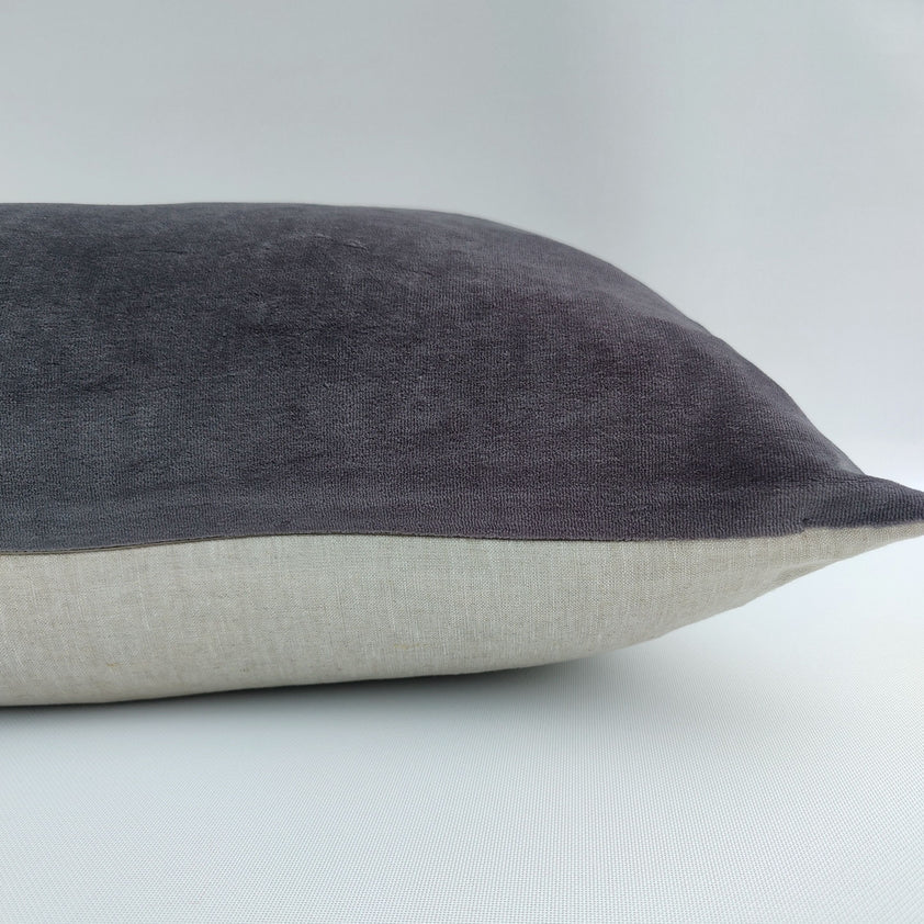 Fontainebleau Cotton Velvet & Linen Cushion - Square