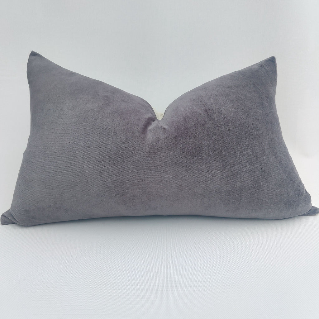 Fontainebleau Cotton Velvet & Linen Cushion - Lumbar