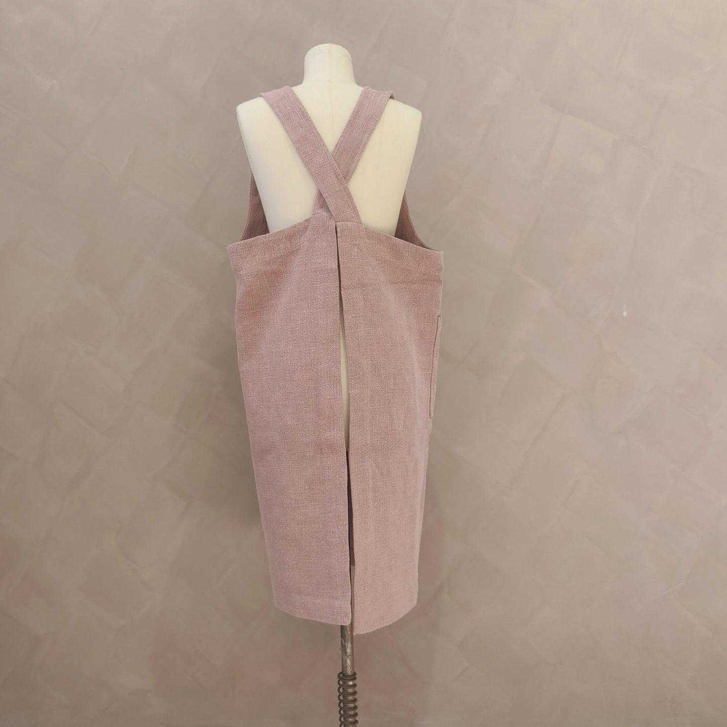 Champetre French Linen Pinafore Apron - Rose