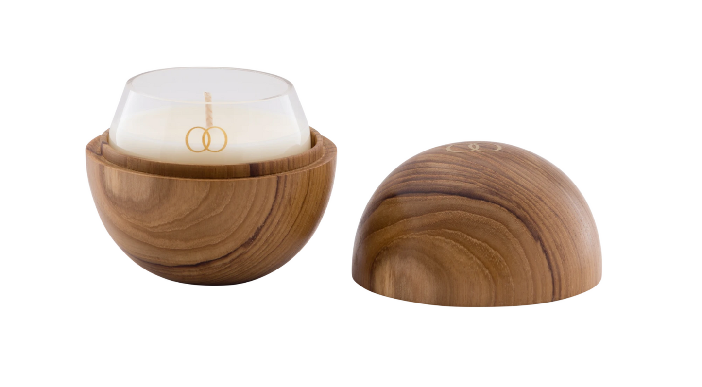 Teak Orb + OM Candle