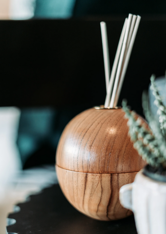 Teak Orb Diffuser Set