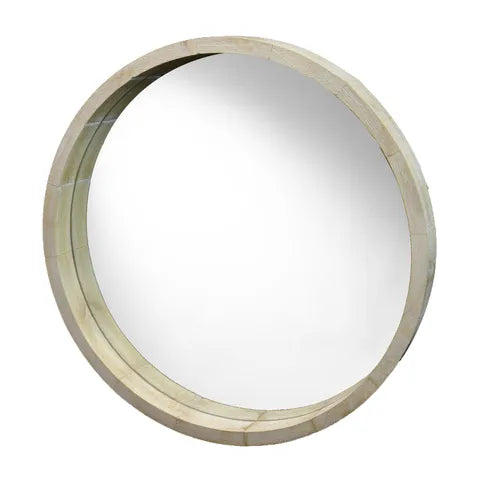 Round Mirror - Natural Wood 52cm