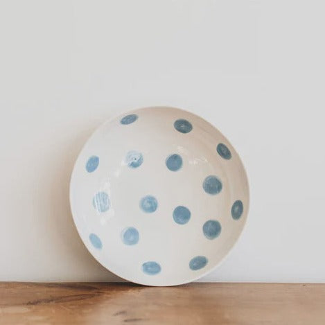 Cornflower Blue Spot Salad Bowl