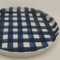 Navy Gingham Platter